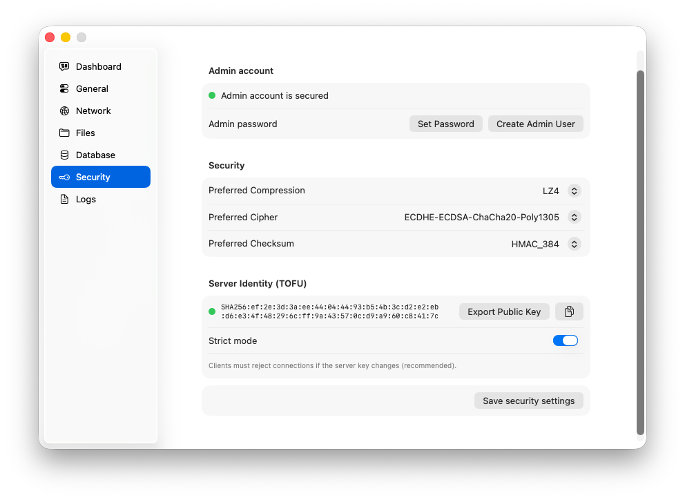 Wired Server Security